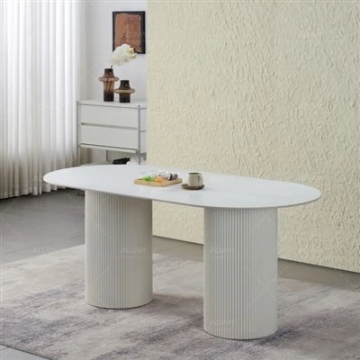 Biały ceramiczny stół jadalny